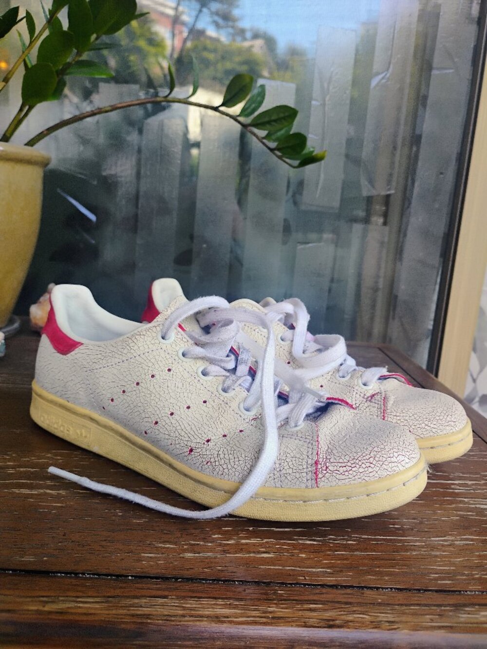 ADIDAS Stan Smith Red & White Womens Sneakers Runners 7.5